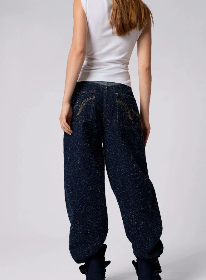 Desigual Blue Two-Tone Denim Trousers for Women | Best Price UAE